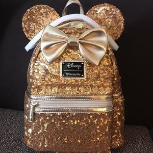 Le Disney Gold Sequin Minnie Loungefly 